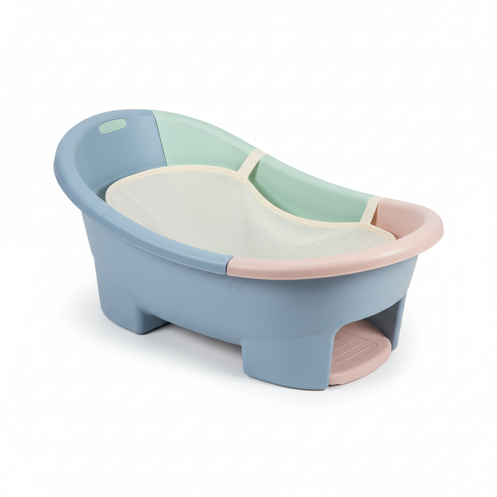 Baby bath tub with support sling